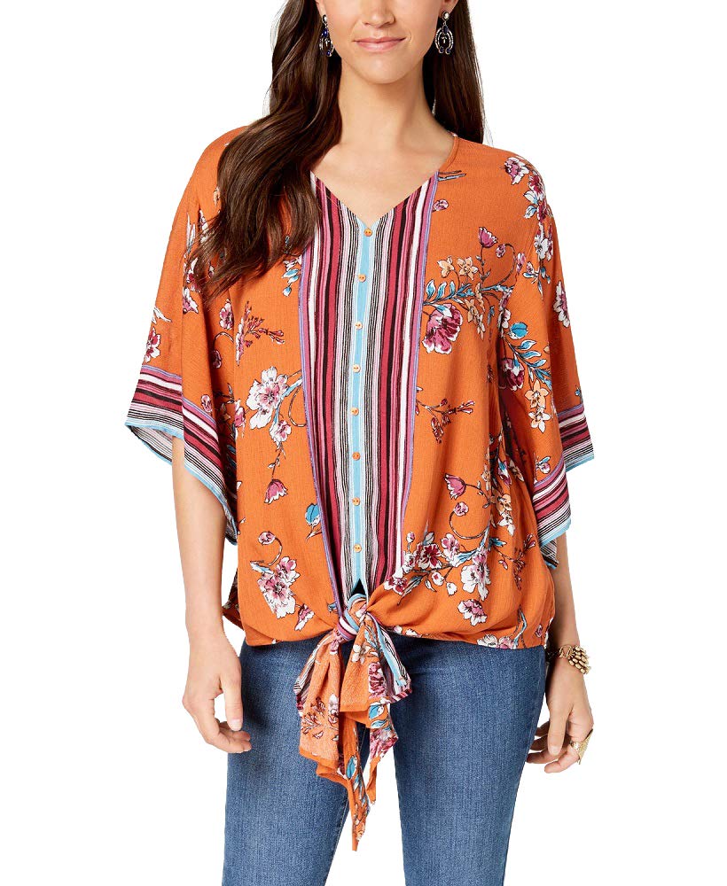 Printed Tie-Front Shirt