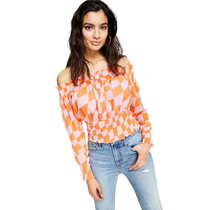 Bar III Smocked Off The Shoulder Top