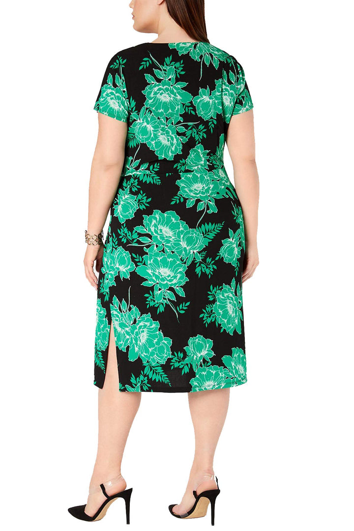 INC Plus Size Printed Twist-Front Dress