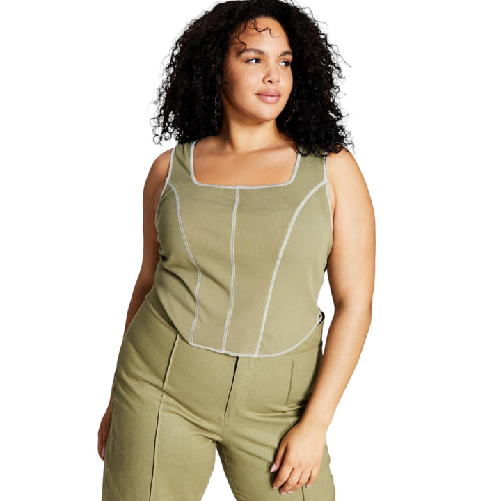 Now This Trendy Plus Size Seam Tank Top