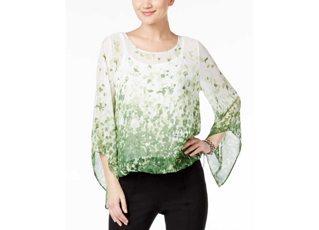 Alfani Petite Printed Blouson Top