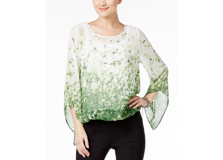 Alfani Petite Printed Blouson Top