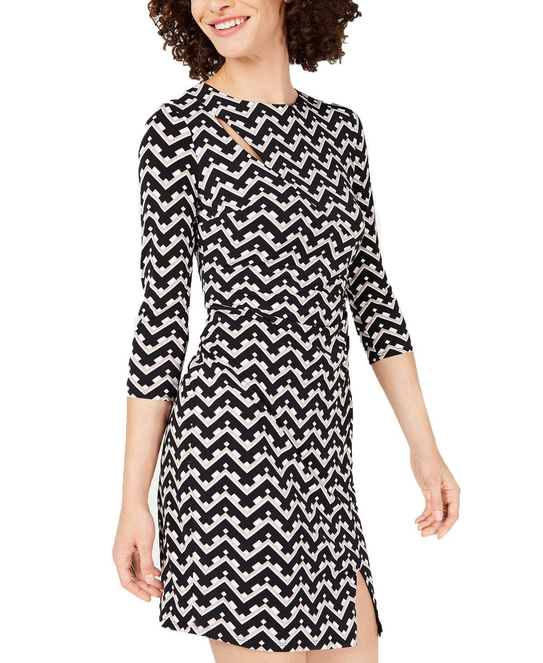 INC Geo-Print Cutout Dress