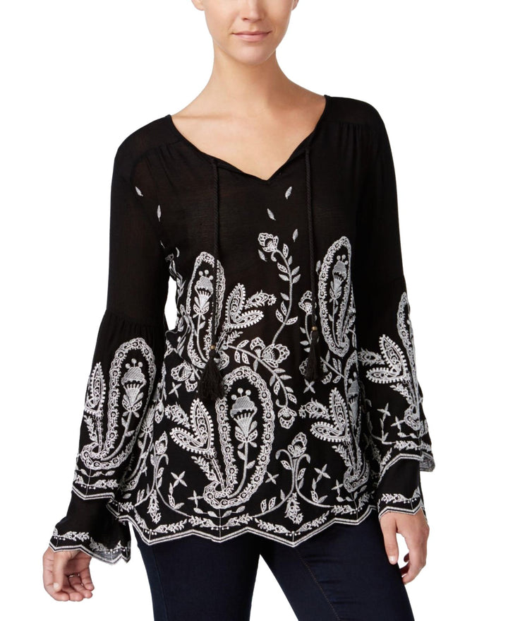 Style & Co Embroidered Peasant Top