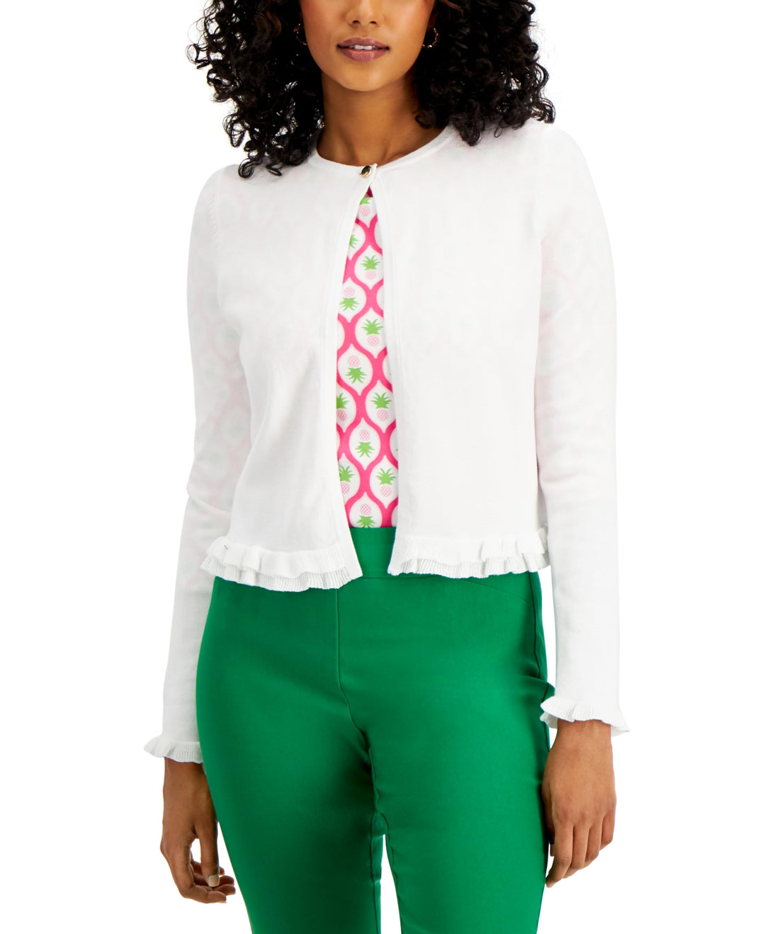 Charter Club Ruffle Hem Cardigan
