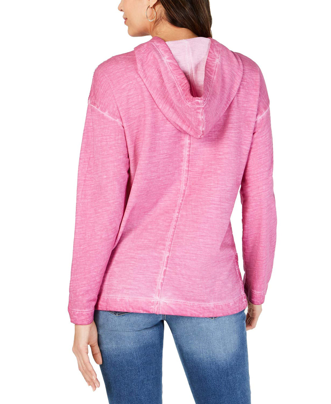 Lace-Yoke Pullover Hoodie
