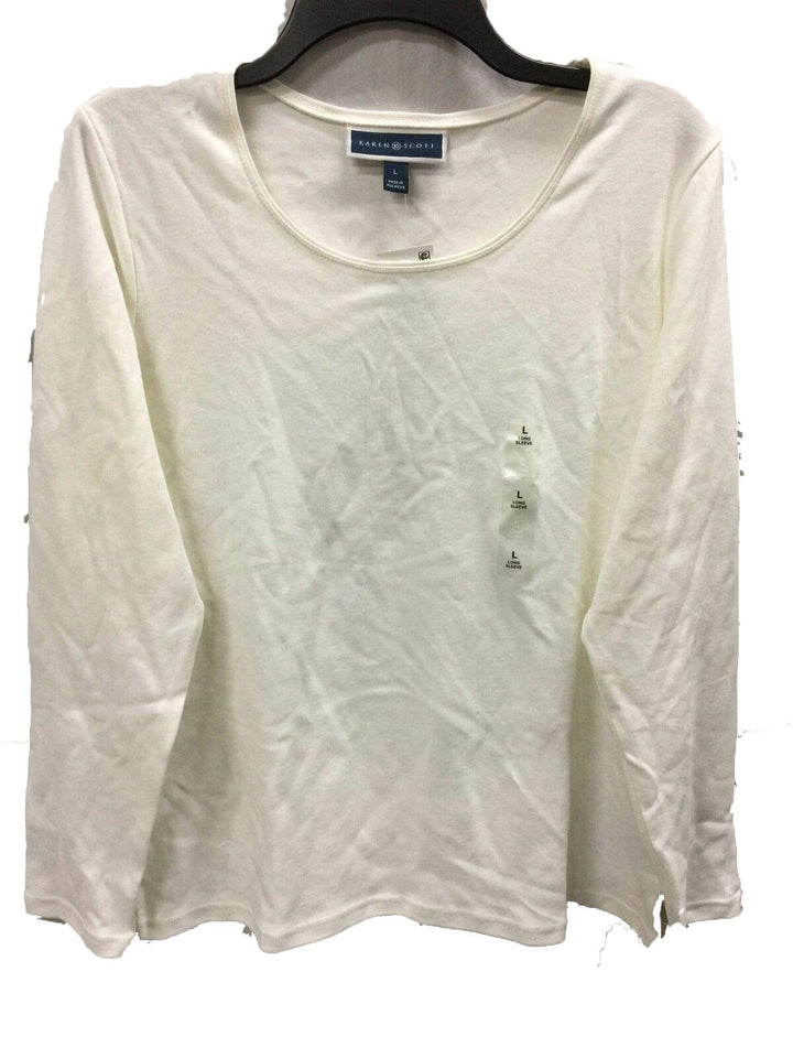 Karen Scott Cotton Scoop Neck Top