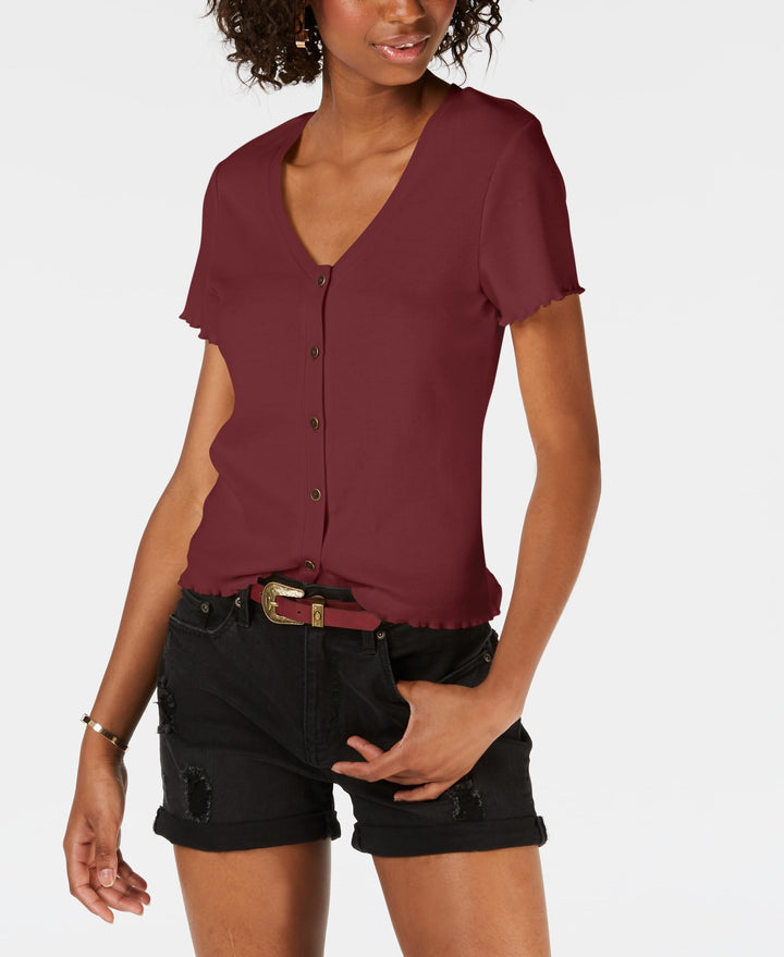 Juniors' Lettuce-Trim Shirt