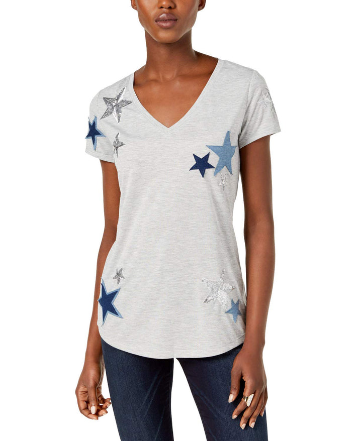 Star Patched Sequined Top