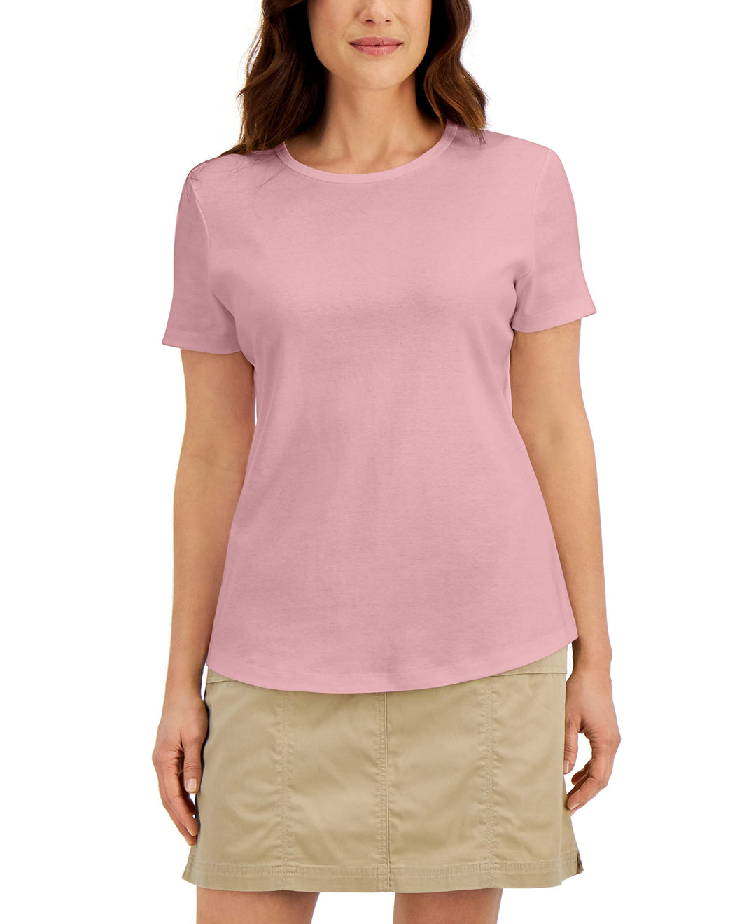 Karen Scott Cotton Short Sleeve Crewneck Top