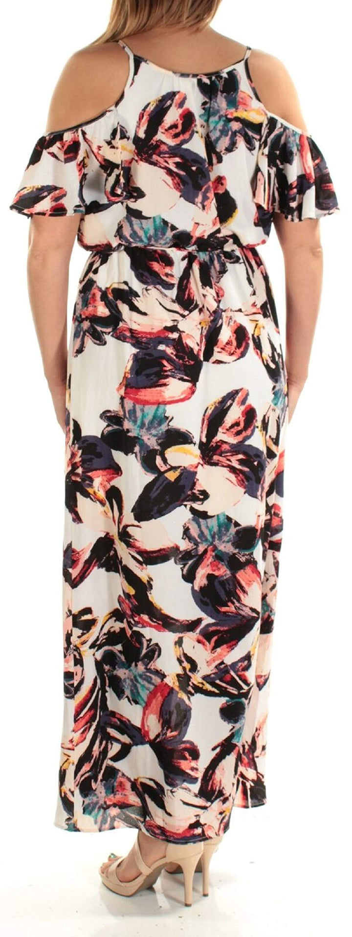 Printed Cold-Shoulder Maxi Dress