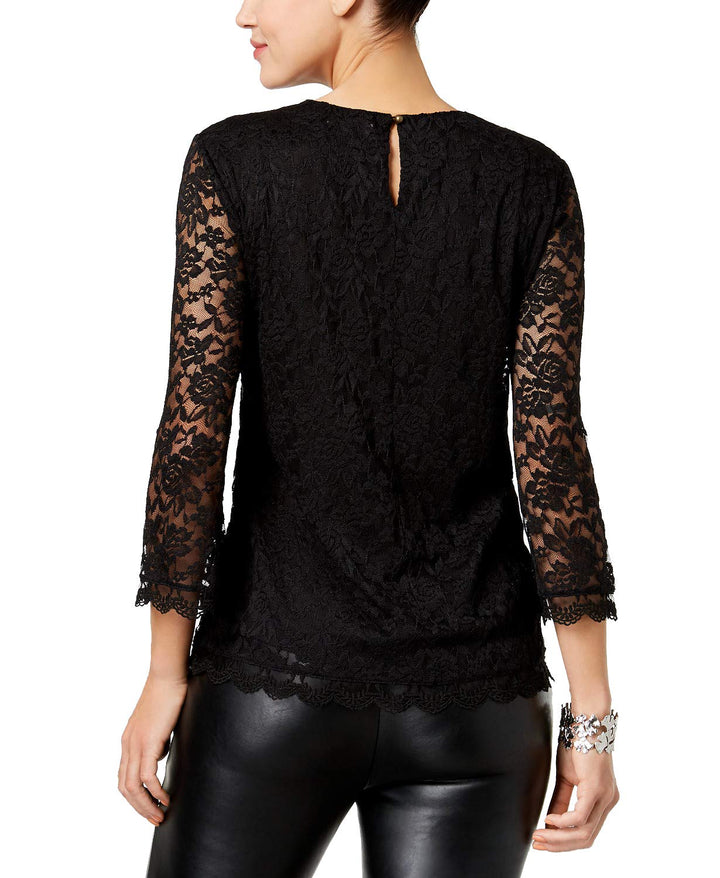 Style & Co Embroidered Lace Top