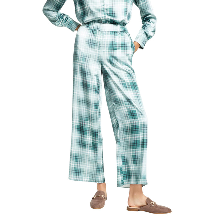 Alfani Wide Leg Plaid Satin Pants