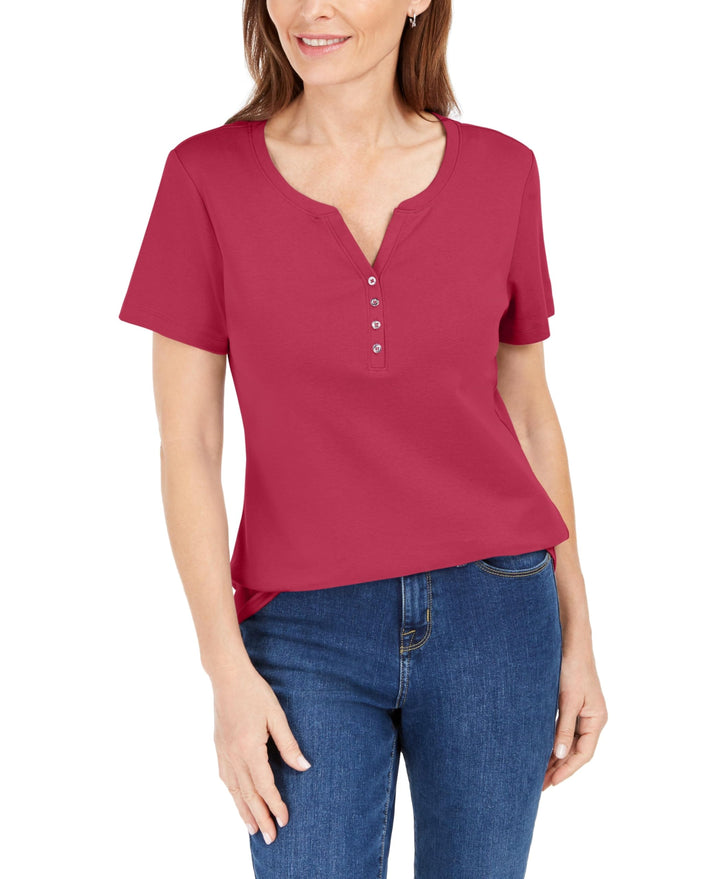 Short Sleeve Henley Top