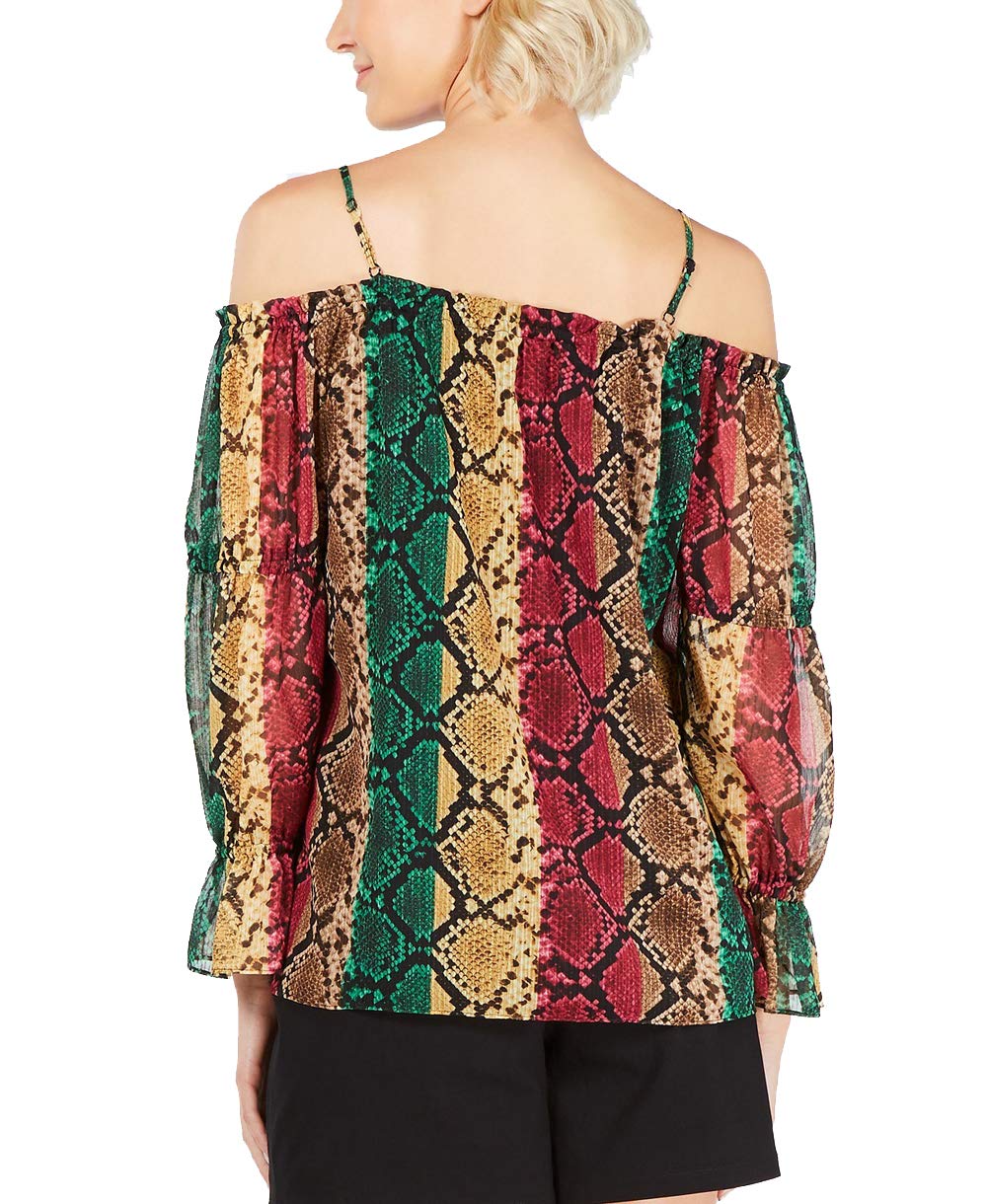 INC Multicolor Python-Print Top