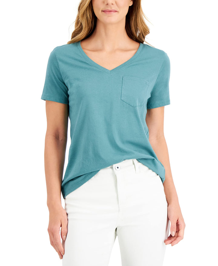 Style & Co Cotton V Neck T-Shirt