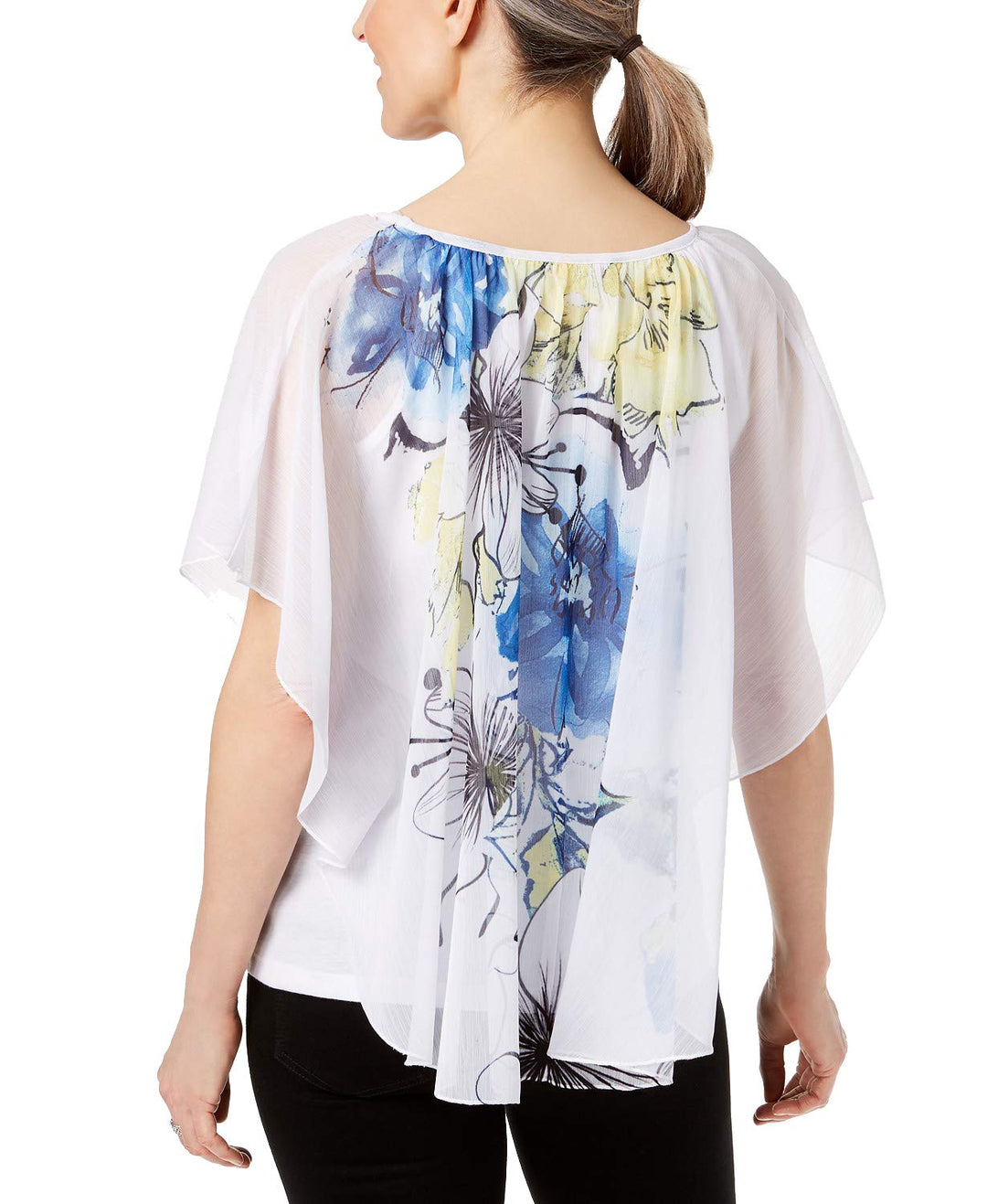 Printed Poncho Blouse