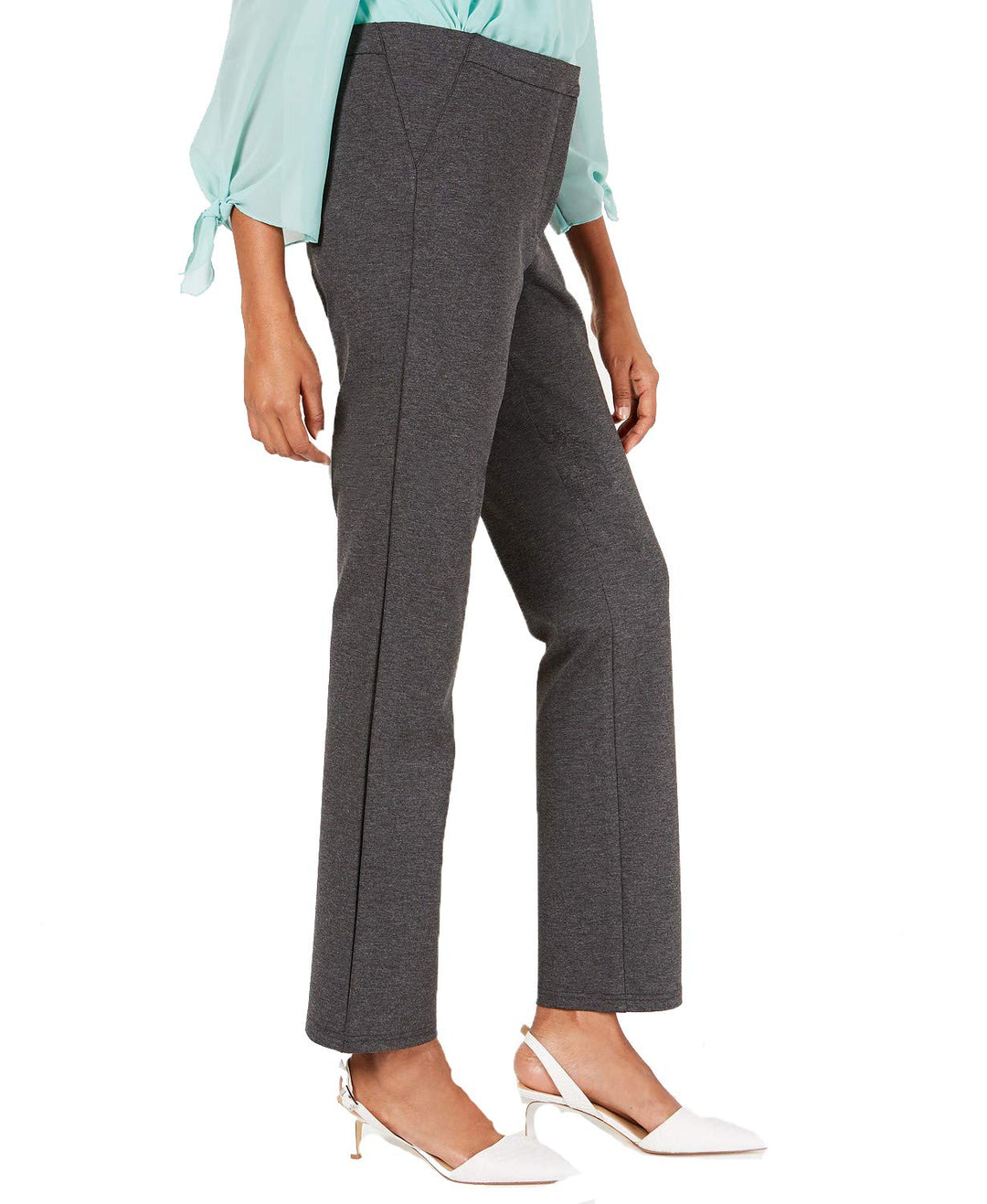 Melange Ponte-Knit Pants