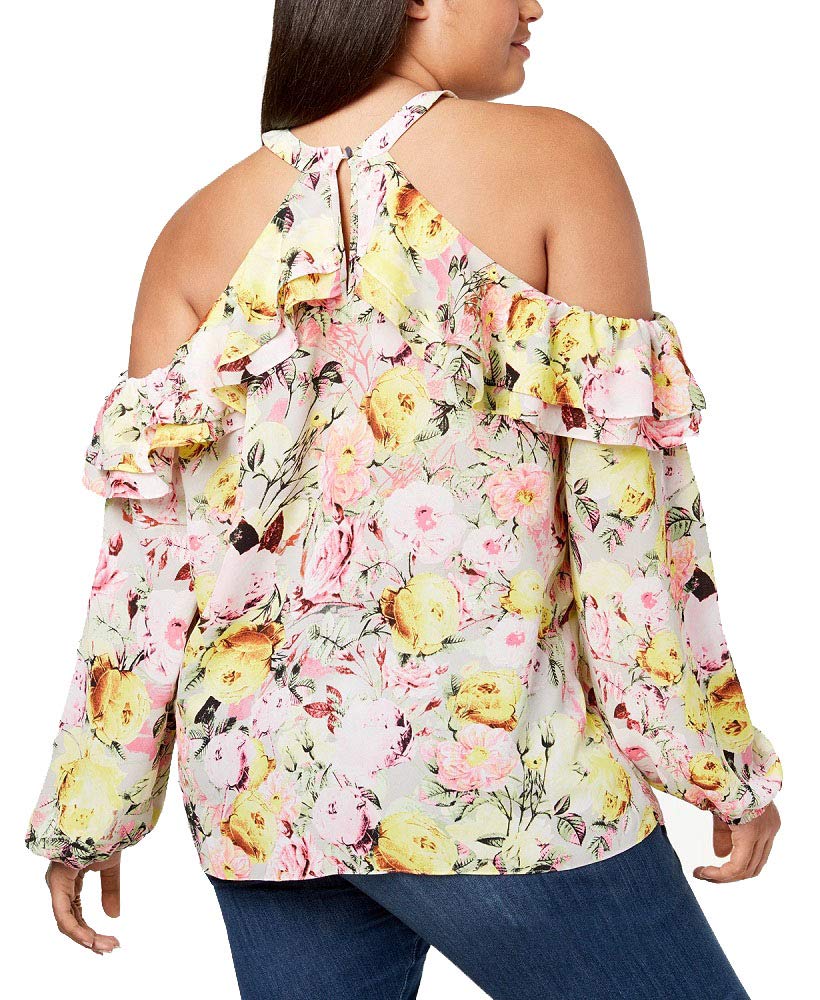 I.N.C. Plus Size Cold-Shoulder Halter Blouse