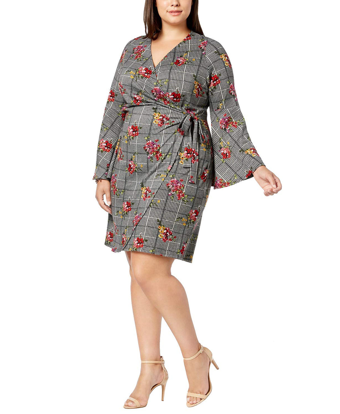 NY Collection Plus Size Bell Sleeve Wrap Dress