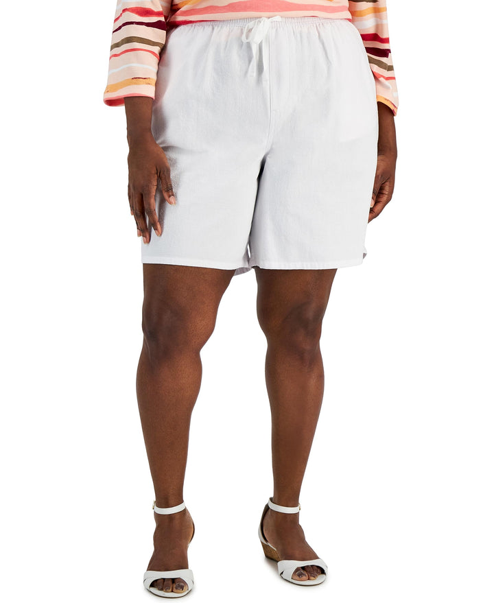 Karen Scott Plus Size Gemma Cotton Shorts