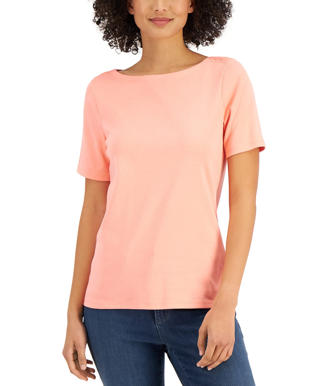 Charter Club Cotton Boat-Neck Top
