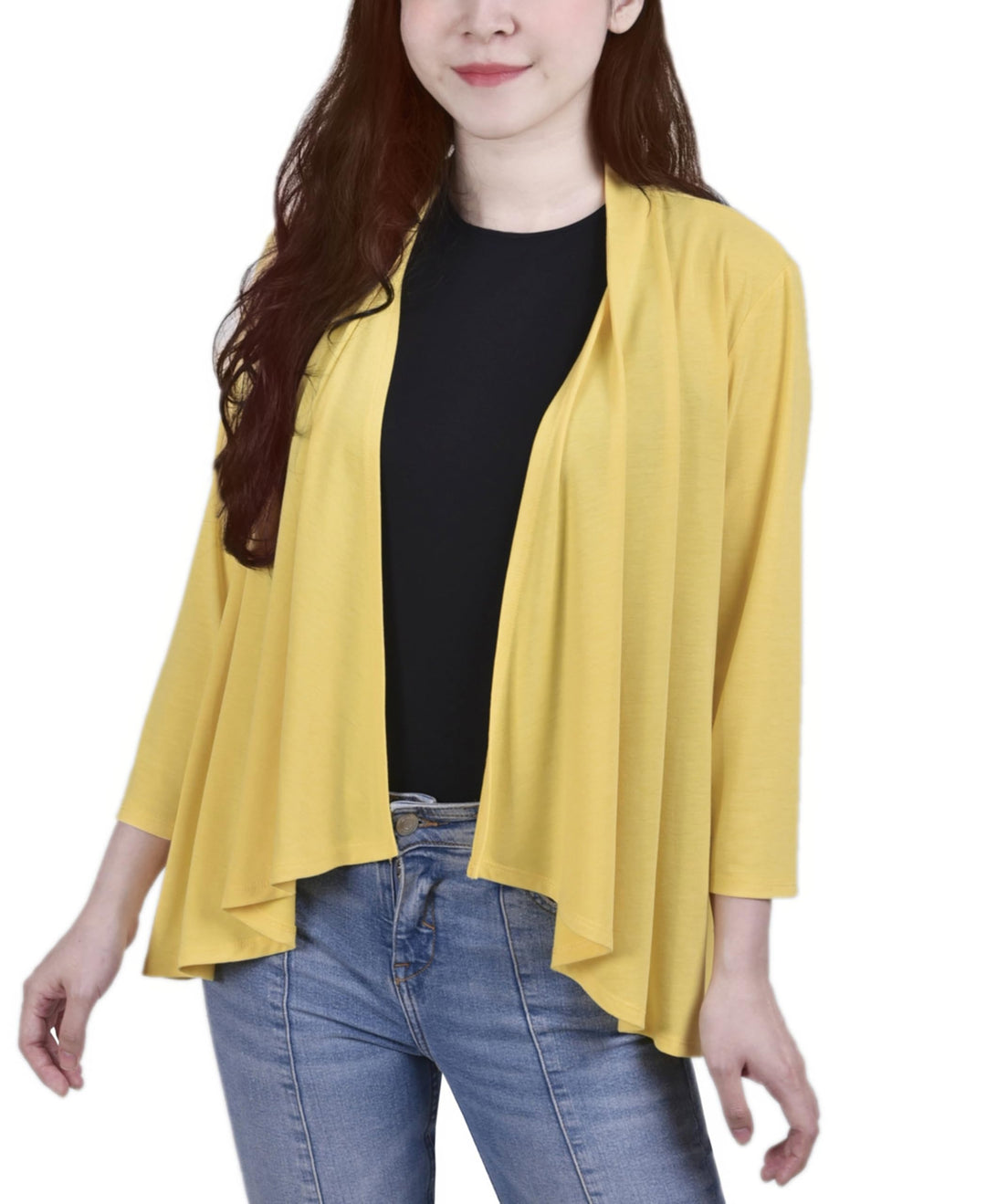 NY Collection Petite Open Front Cardigan