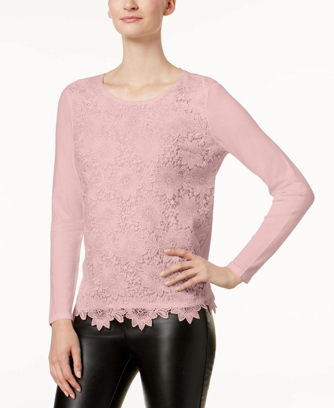 Charter Club Lace Front Sweater