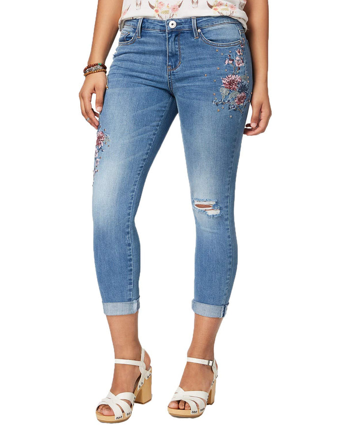 Vanilla Star Juniors Embroidered Skinny Jeans