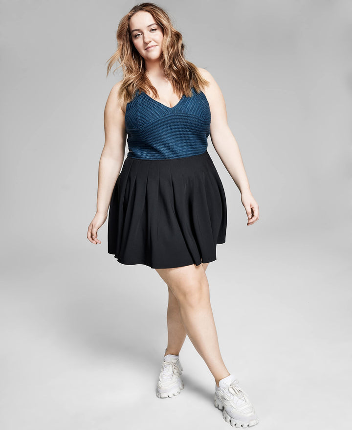 Now This Trendy Plus Size Pleated Tennis Skirt