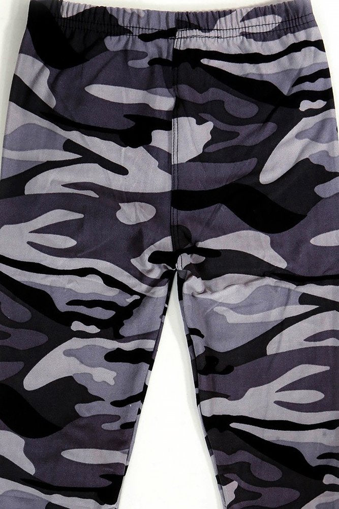 Buttery Soft Monochrome Camouflage Kids Leggings