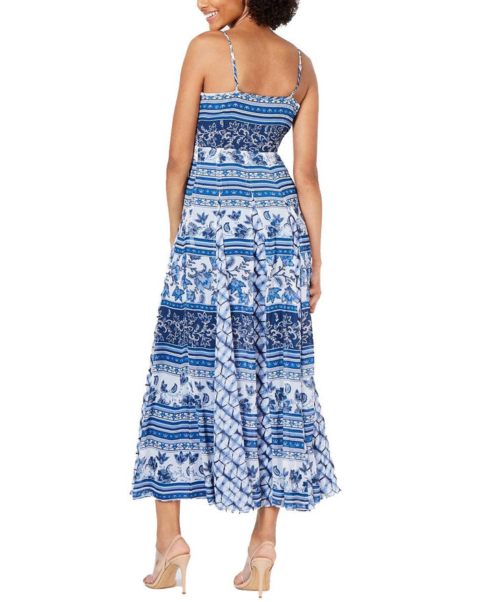 Printed Pleated Maxi Dress