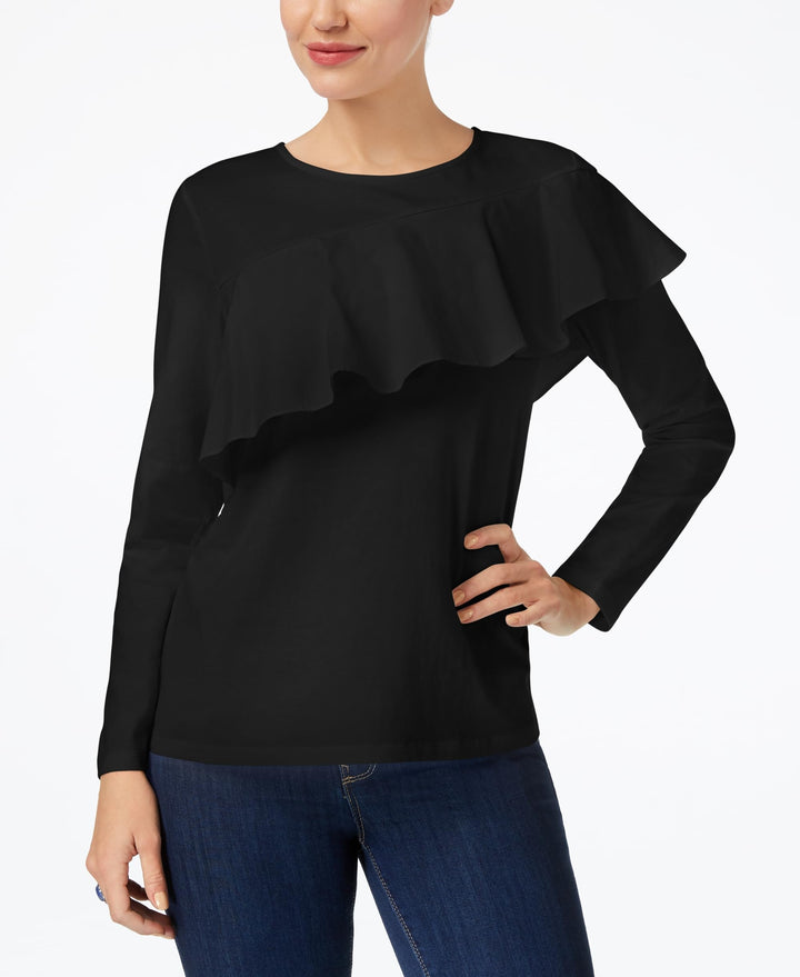 Ruffled Contrast Top