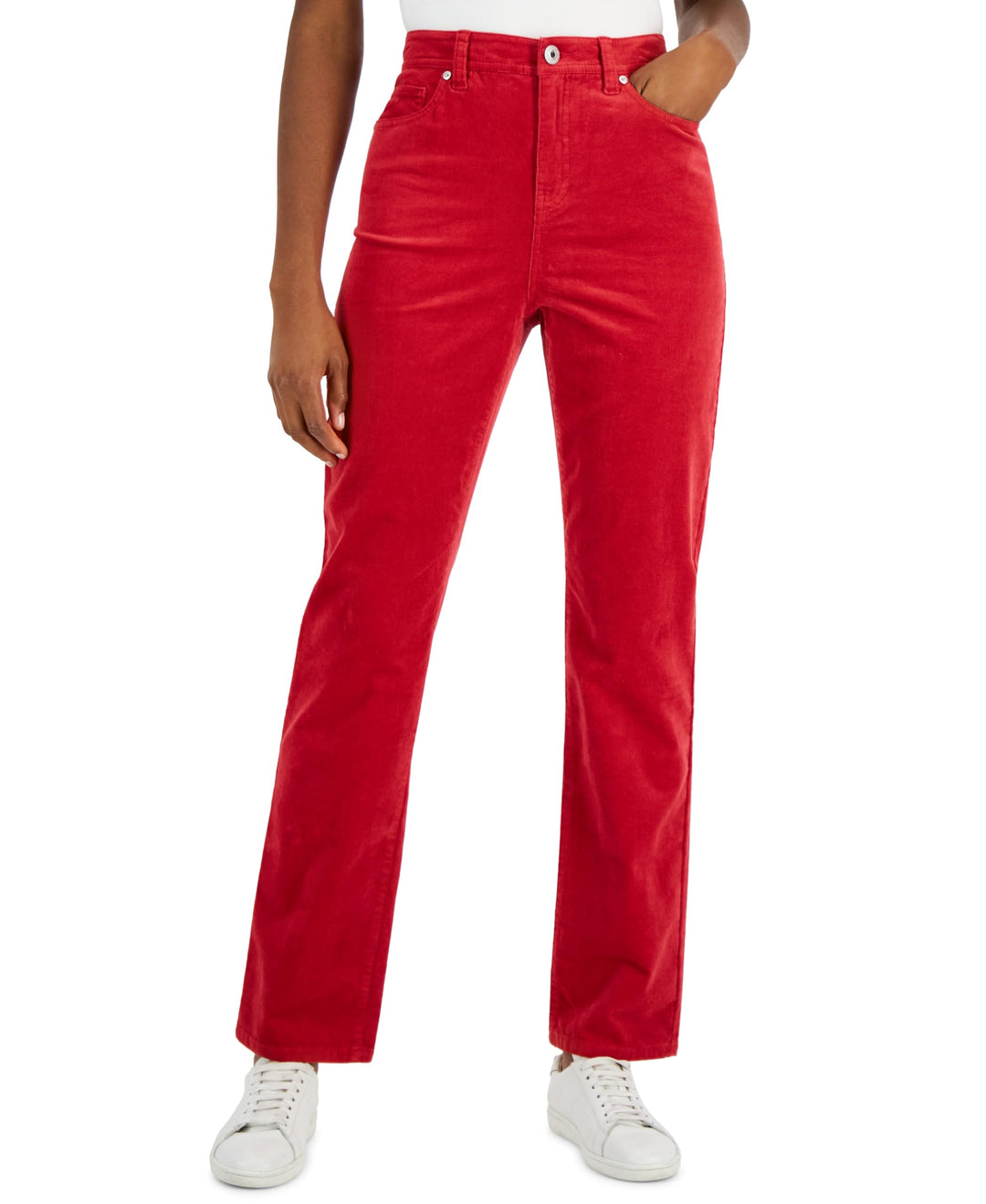 Style & Co Womens High Rise Straight Leg Corduroy Pants