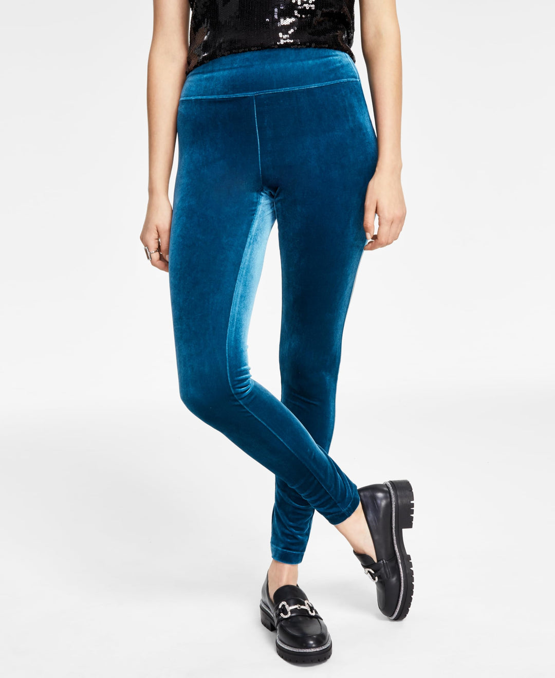 International Concepts Womens Velvet Non Seam Skinny Leggings