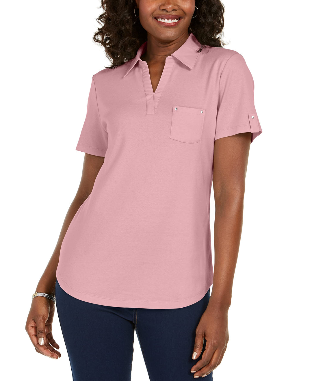 Karen Scott Cotton Polo Shirt