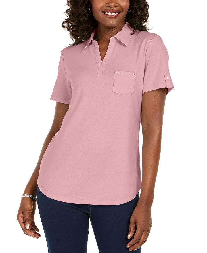 Karen Scott Cotton Polo Shirt