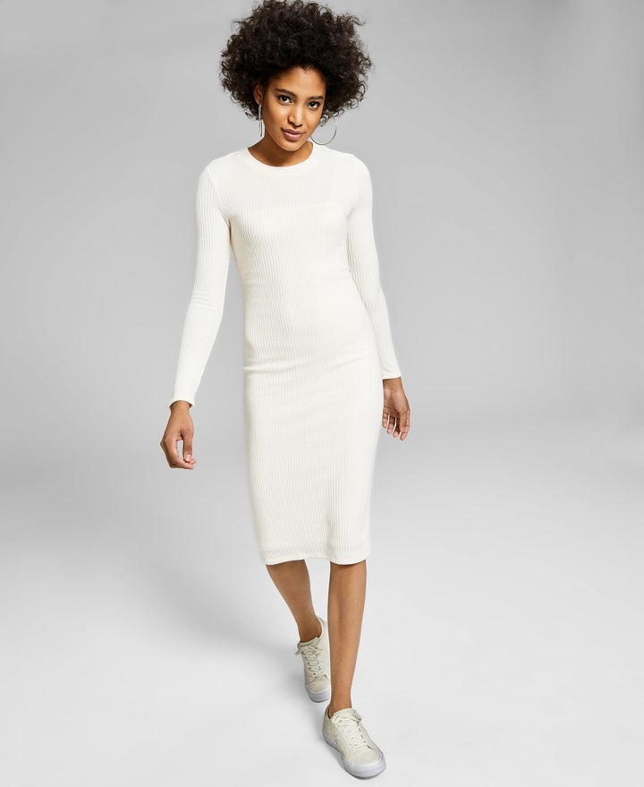 Now This Womens Ribbed Sweater Dress