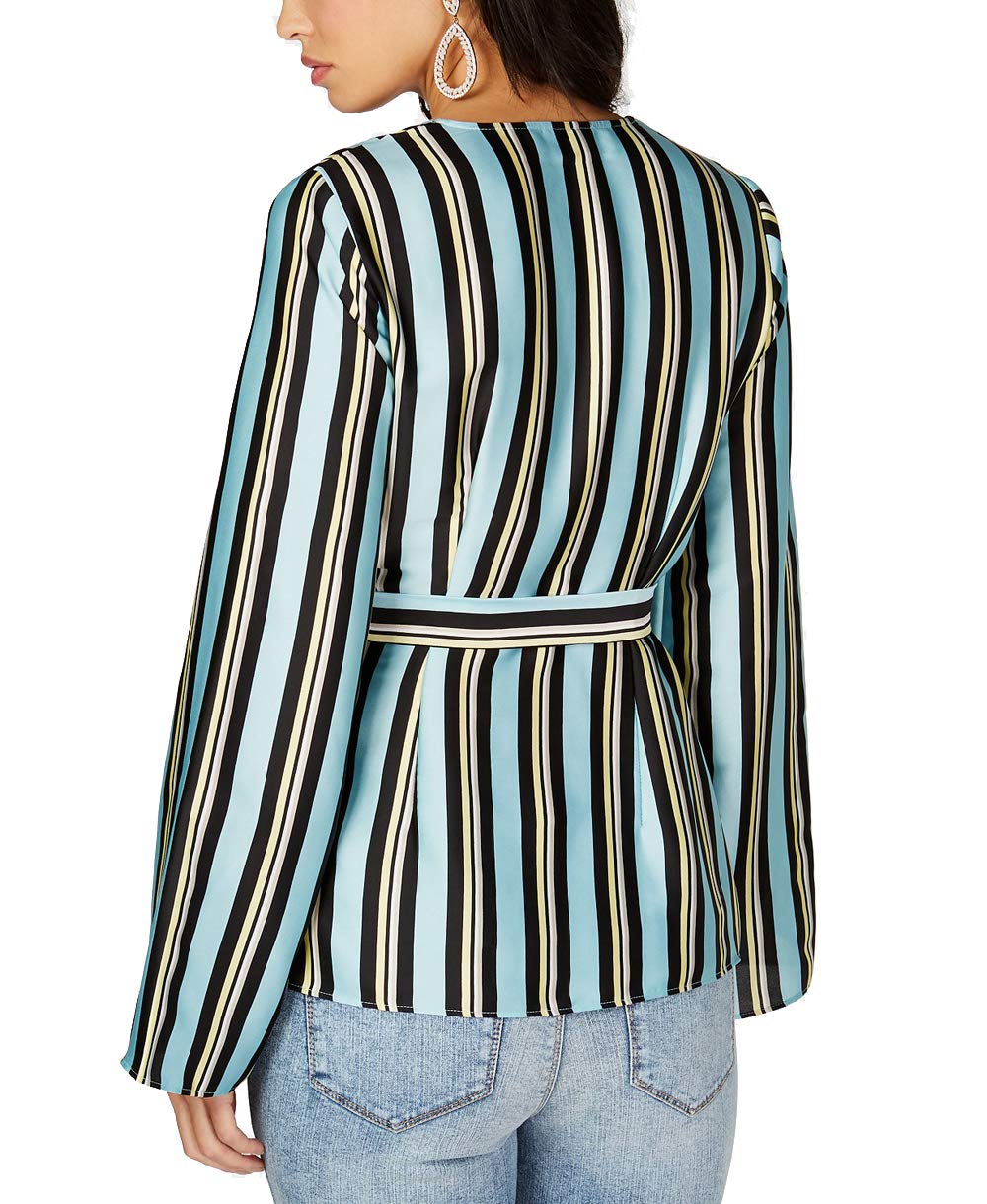 I.N.C. Petite Striped Wrap Top