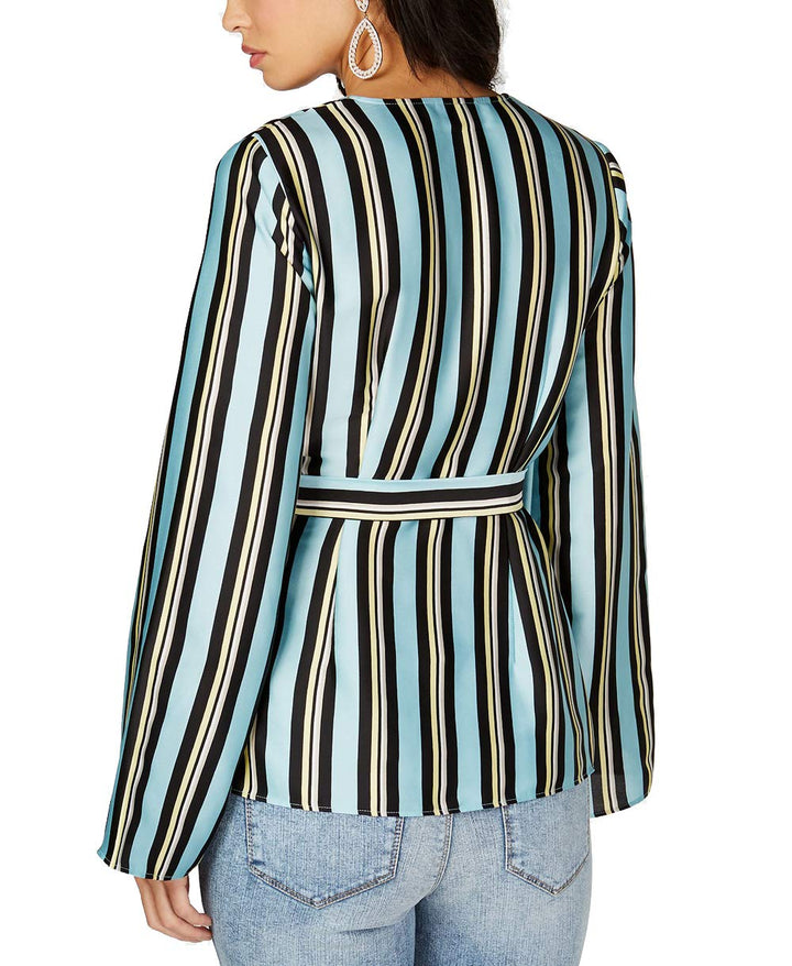 I.N.C. Petite Striped Wrap Top