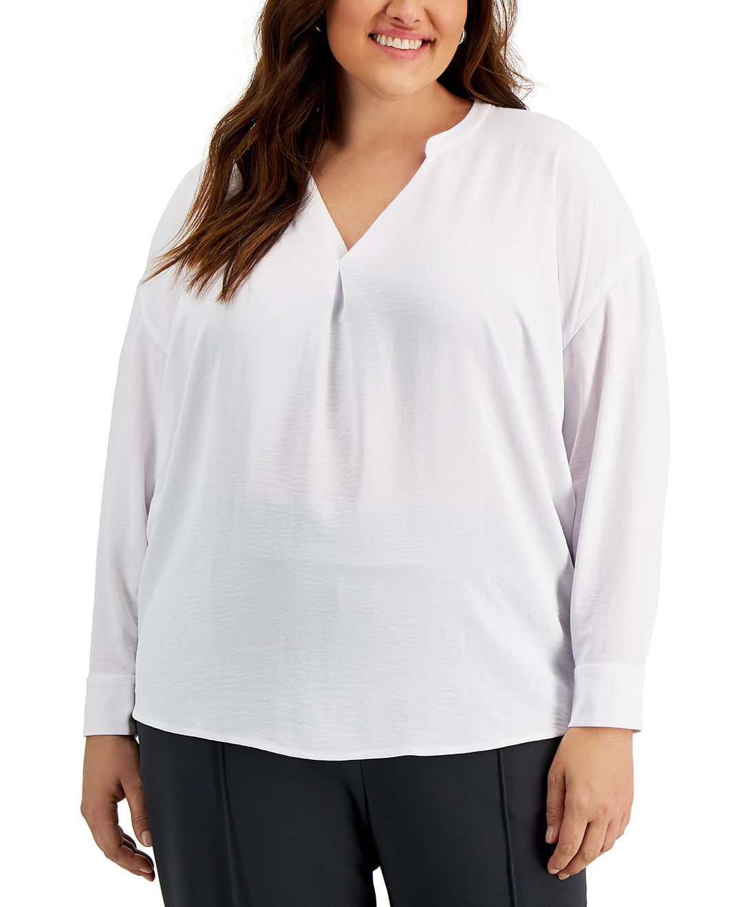 Alfani Plus Size V Neck Top