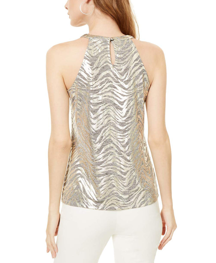 INC Shiny Zebra Halter Top