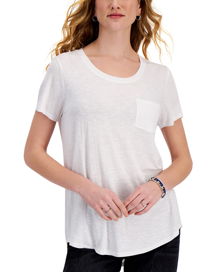 Style & Co Draped One Pocket T-Shirt