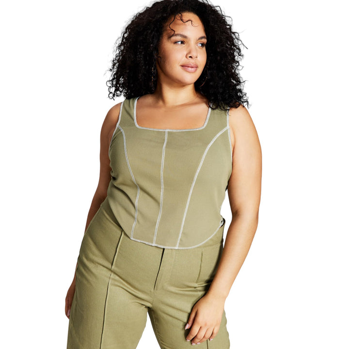 Now This Trendy Plus Size Seam Tank Top