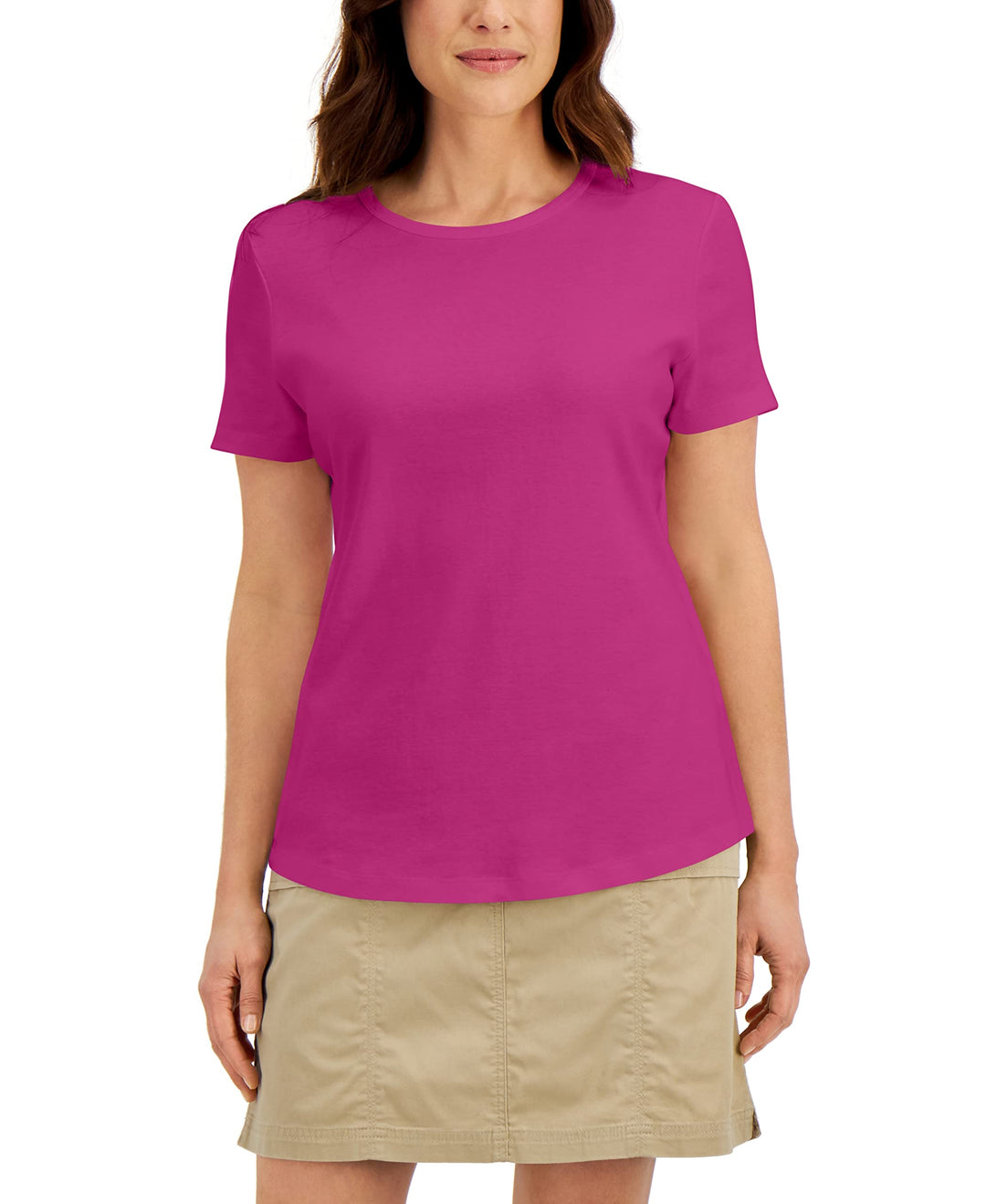 Karen Scott Cotton Short Sleeve Crewneck Top