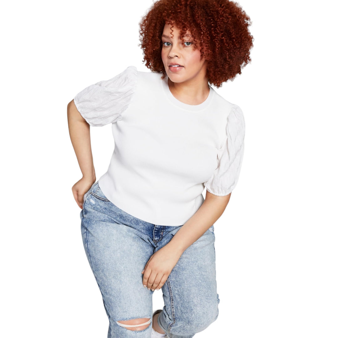 And Now This Trendy Plus Size Puff-Sleeve Top