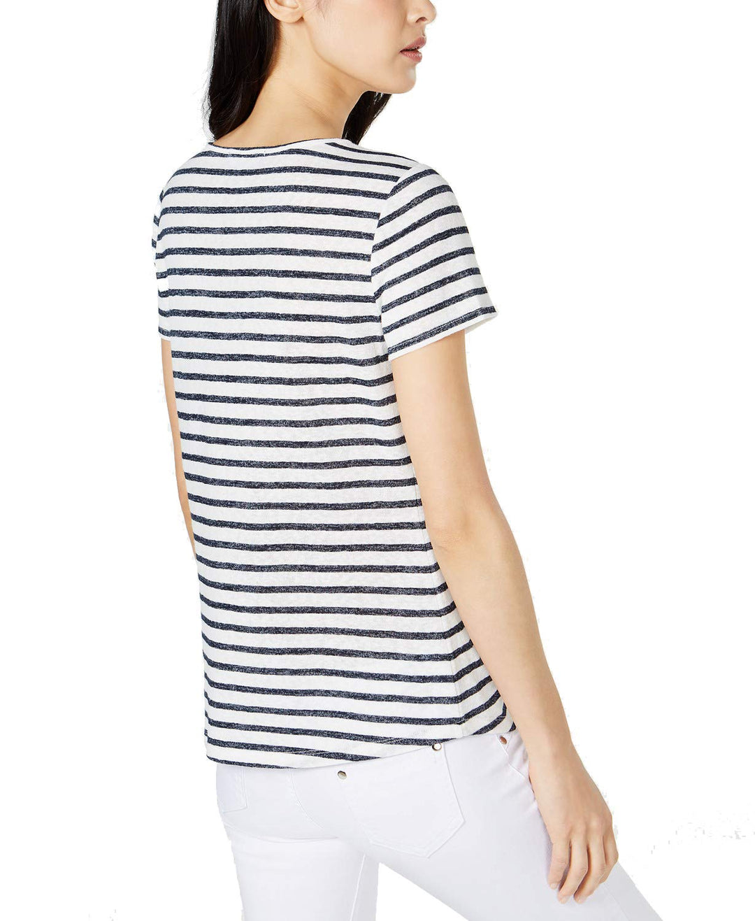 Lace Up Knit T-Shirt