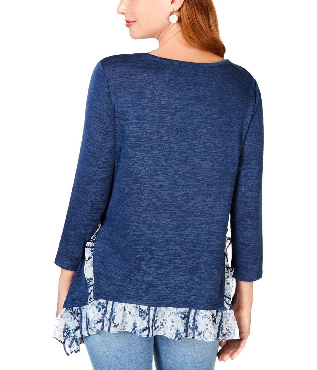 Contrasting-Ruffle Top