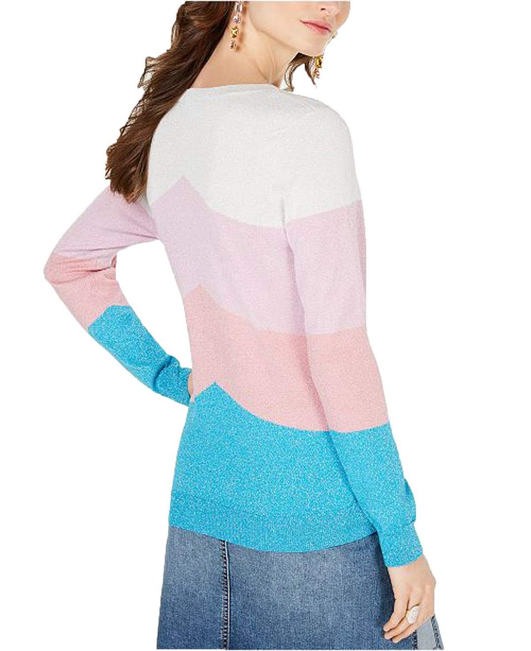 Colorblocked Metallic Sweater