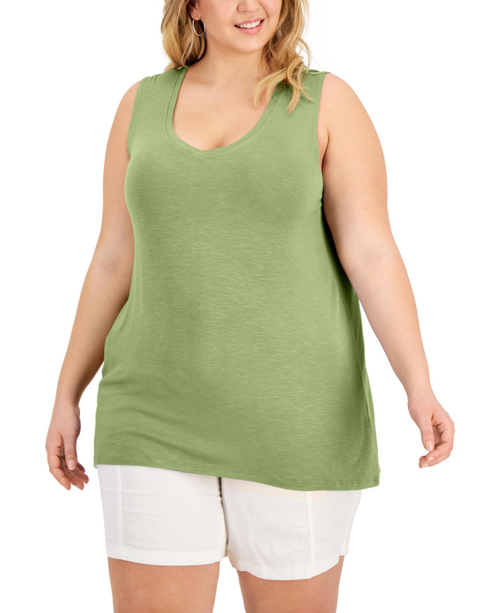 Style & Co Plus Size V Neck Tank Top